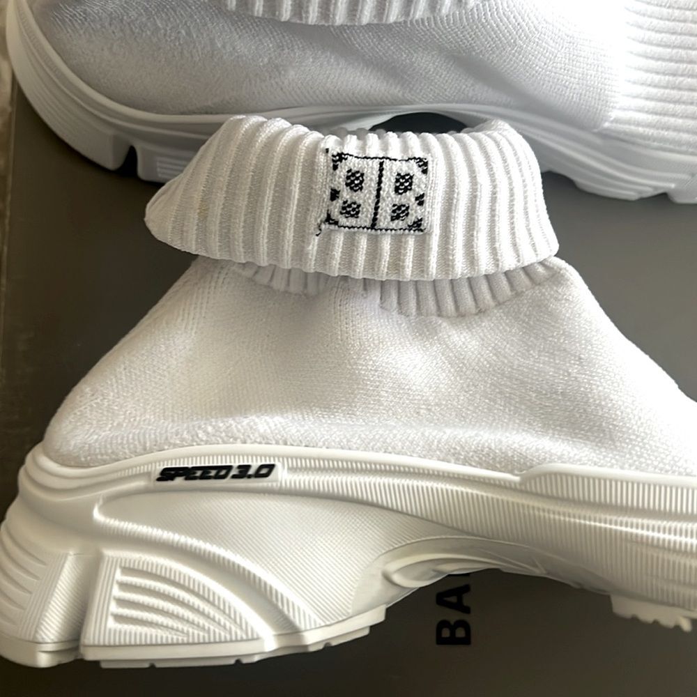 Balenciaga Speed 3.0 Knit High Top Sock Sneakers in White, New, Size 40 - Picture 11 of 16